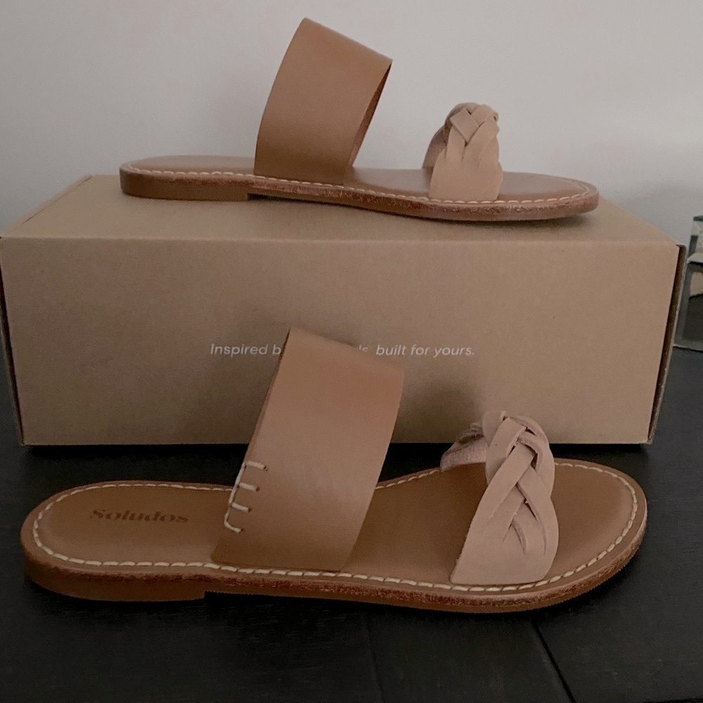 Braided soludos double strap sandal NWT